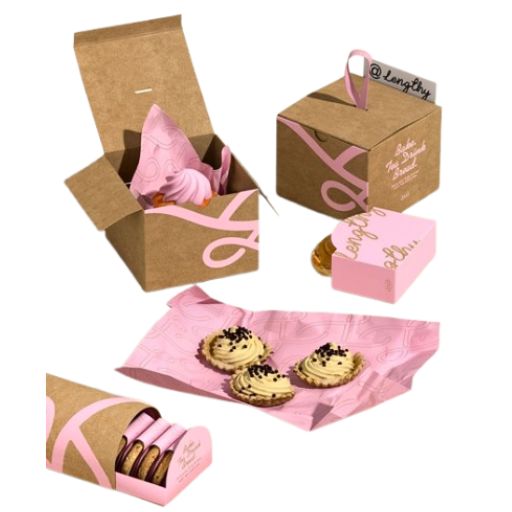Pink Cardboard Bakery Boxes